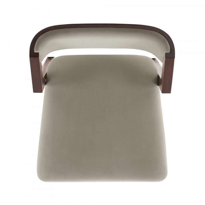 Tabouret de comptoir moderne Patricia en bois avec revetement en lin