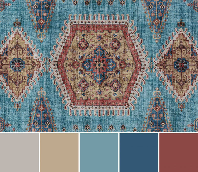Tapis Traditionnel Tracy 6'0\" x 9'0\" en Bleu