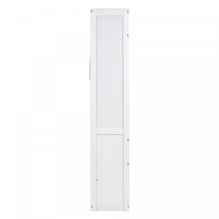 Lit Escamotable Double Jocelyn Gain De Place Avec Etageres, Blanc