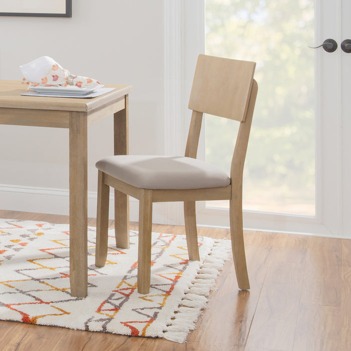 Chaise de salle à manger Jorissen en tissu d’apparence lin gris - ensemble de 2