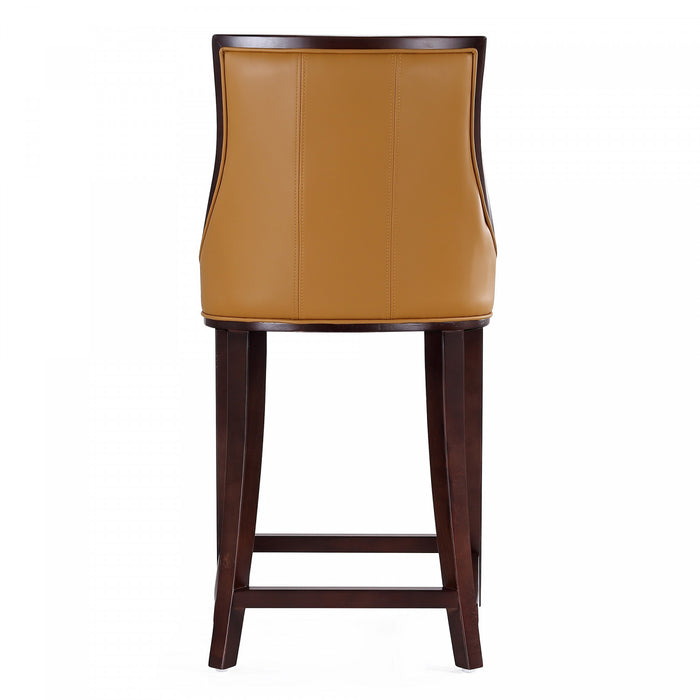 Tabouret de comptoir traditionnel en bois avec assise rembourree Camel Fifth Avenue - Lot de 3
