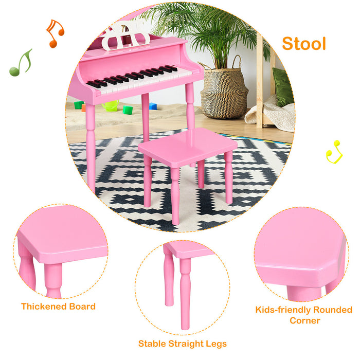 Costway Piano Classique 30 Touches en Bois avec Banc et Porte-Partition - Noir