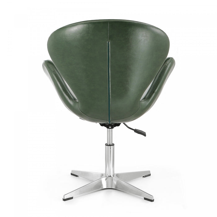 Fauteuil lounge pivotant moderne Raspberry en tissu vert foret - Lot de 2
