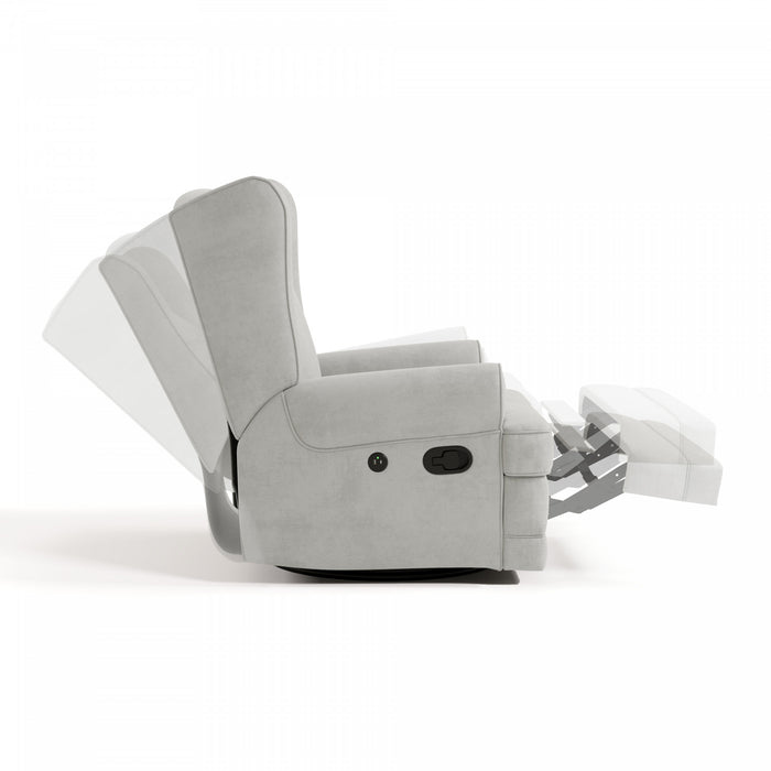 Storkcraft Serenity Fauteuil bercant inclinable rembourre a dossier a oreilles - Acier