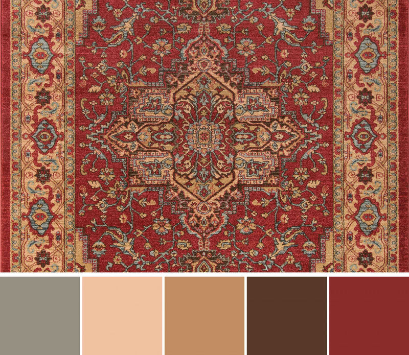 Tapis Traditionnel Elara 9'3\" x 12'6\" en Rouge