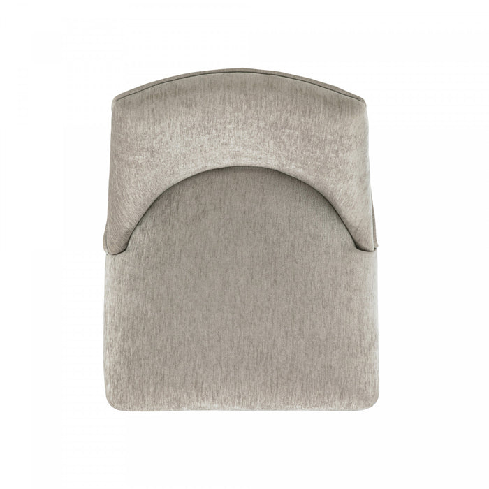 Tabouret de comptoir moderne en bois avec chenille Beever, taupe - Lot de 3