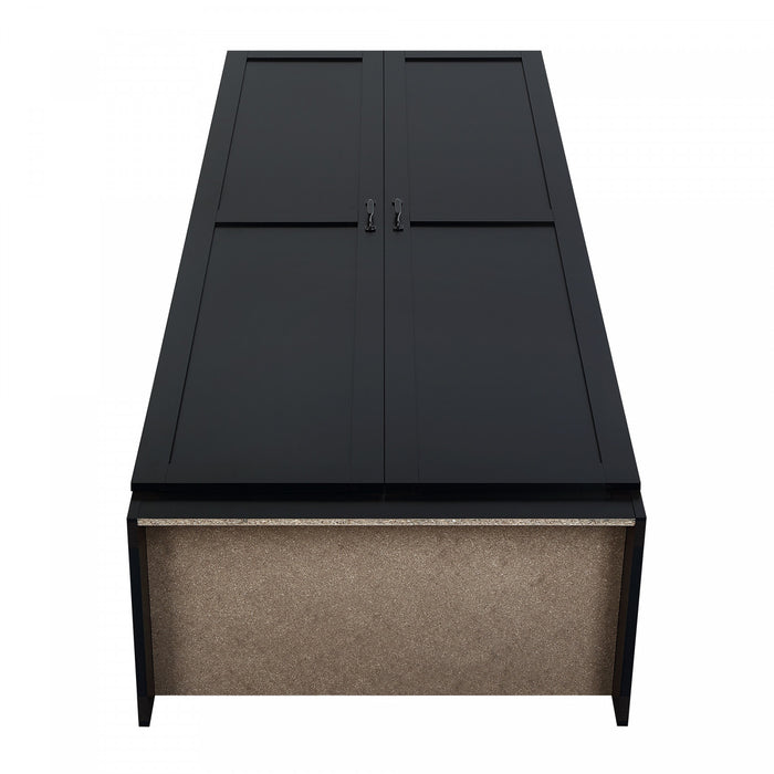 Armoire de rangement moderne Hopkins 30\" en noir (4 etageres) - Lot de 2