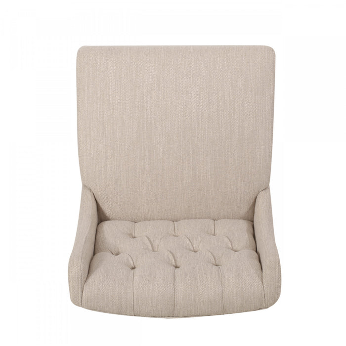 Ensemble De 2 Tabourets De Bar Bruce De 30,5 Po – Hauteur Comptoir – Pattes En Metal Et Tissu Rembourre, Beige