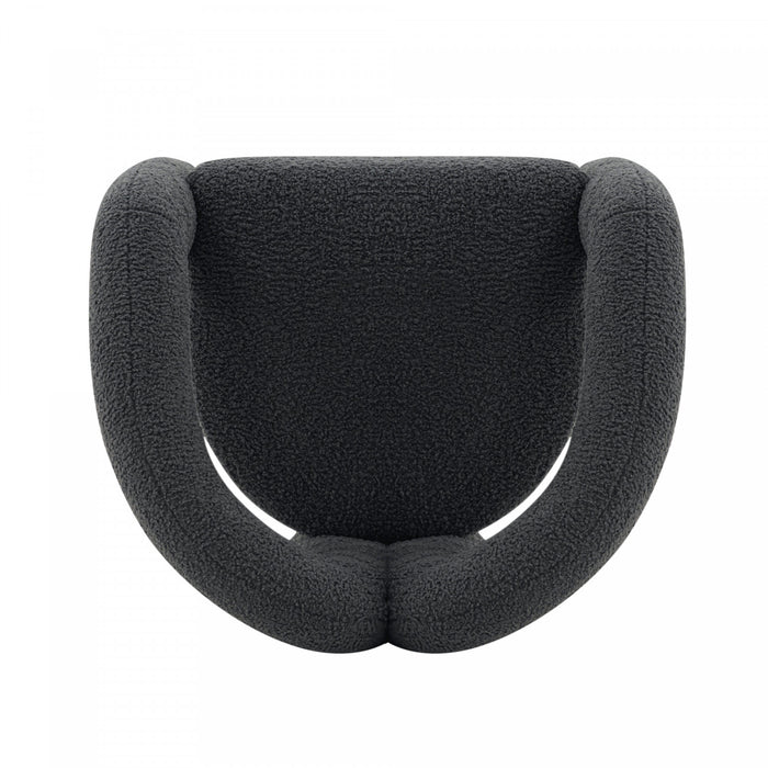 Fauteuil lounge Darian en boucle moderne noir - Lot de 2