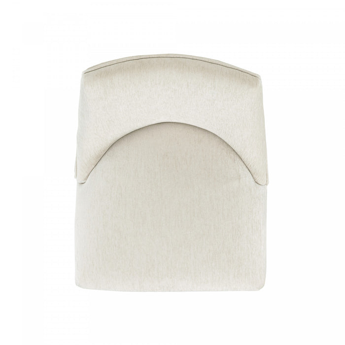 Tabouret de comptoir moderne en bois avec chenille Beever, creme - Lot de 2