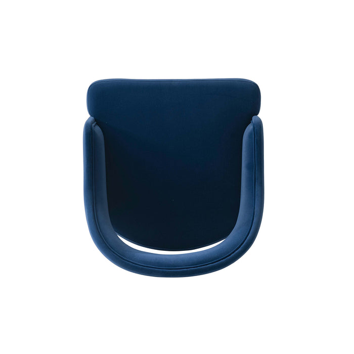 Fauteuil moderne glamour Carrington en velours bleu nuit