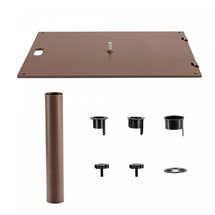 Costway Parasol Solaire de Patio 10ft Lumieres Solaires Exterieur avec Pied de Parasol Mobile de 50 LBS