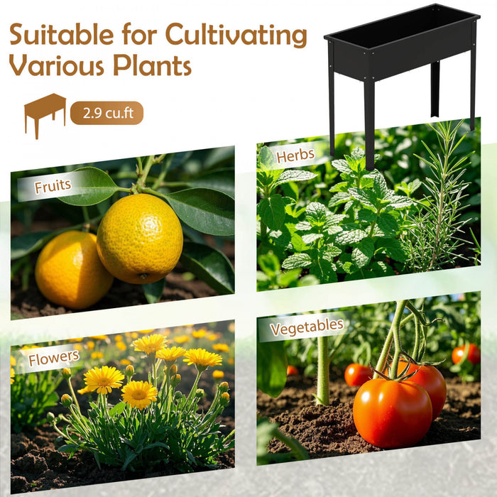 Costway A Souleve Le Lit De Jardin Eleve Boite De Planteur En Metal Avec Les Jambes Trous De Drainage Boite De Jardinage