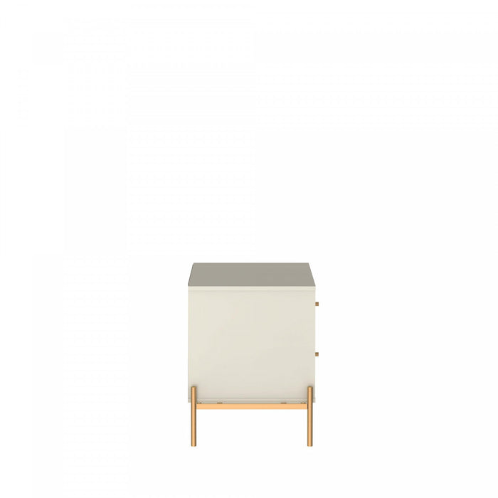 Table de nuit Jasper Moderne 25\" en blanc casse (2 tiroirs) - Lot de 2