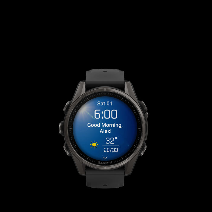  Carbon Gray Dlc Titanium With Black/pebble Gray Silicone Band
