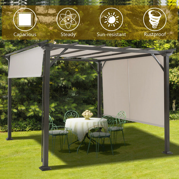 10’ X 10’ Pergola Kit Cadre En Metal Gazebo &canopy Cover Patio Furniture Shelter