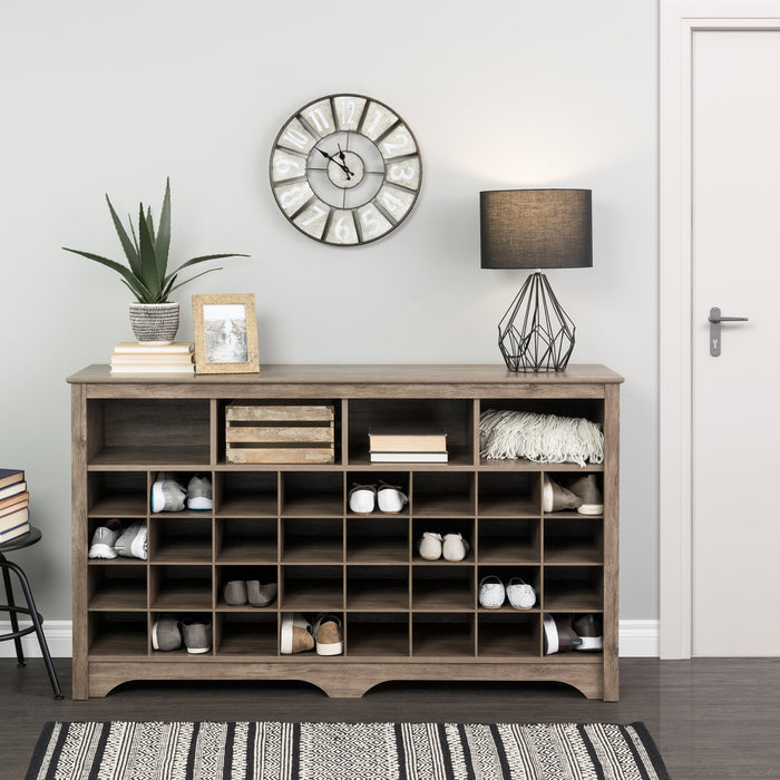 Console à compartiments pour chaussures - gris délavé