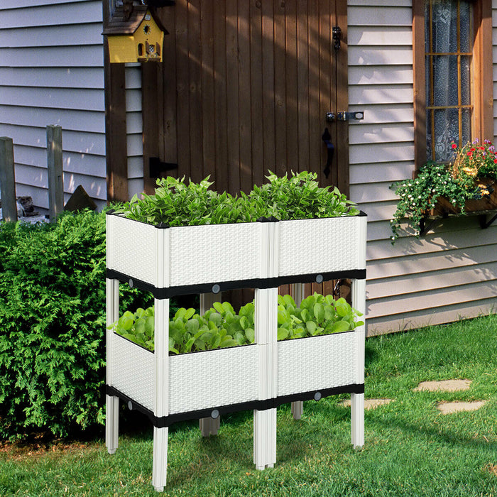 Lot De 4 Jardinieres Sur Pieds Costway