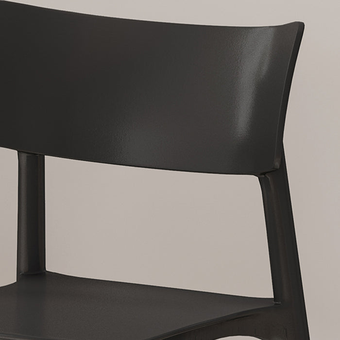 Lot De 2 Chaises De Salle À Manger Mason Avec Assise En Polypropylène Et Pieds En Bois Massif - Noir