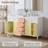 Dune 59 Inch Double Sink Bathroom Vanity with Resin Sinks and 4 Drawers, White | Dune Meuble-Lavabo Double 59 po avec Vasques en Resine et 4 Tiroirs, Blanc