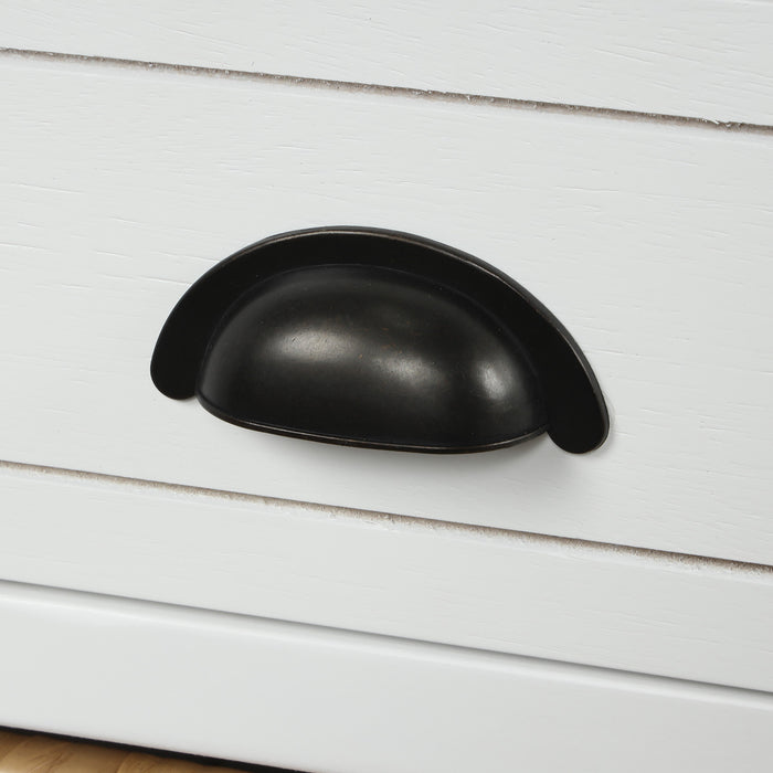 Banc De Rangement Harvey En Bois Massif Avec Tiroirs Et Paniers En Rotin - Marron clair