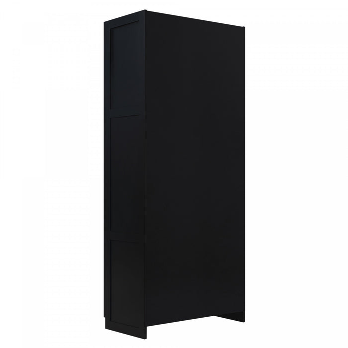 Armoire de rangement Cornelia Modern 30\" en noir (7 etageres)