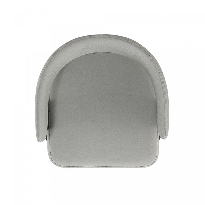 Chaise de salle a manger moderne Luce en metal texture et cuir vegetalien gris pierre