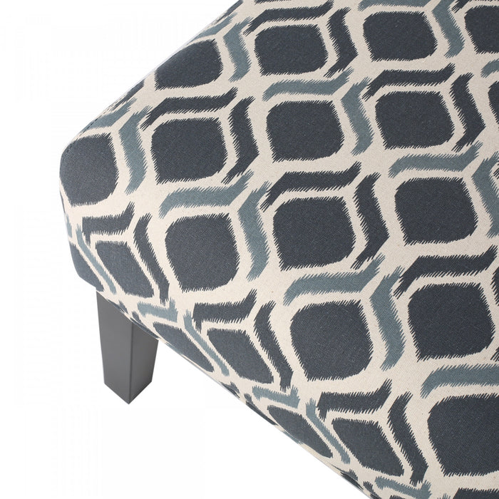 Lot De 2 Fauteuils D’appoint Oliver En Tissu aspect lin Avec Pieds En Bois D’hévéa - Bleu Et Multicolore
