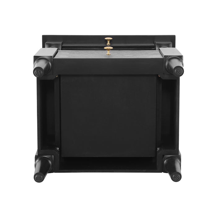 Emma Table de Nuit en Bois a 2 Tiroirs pour Chambre a Coucher avec Pieds Antiderapants, Noir