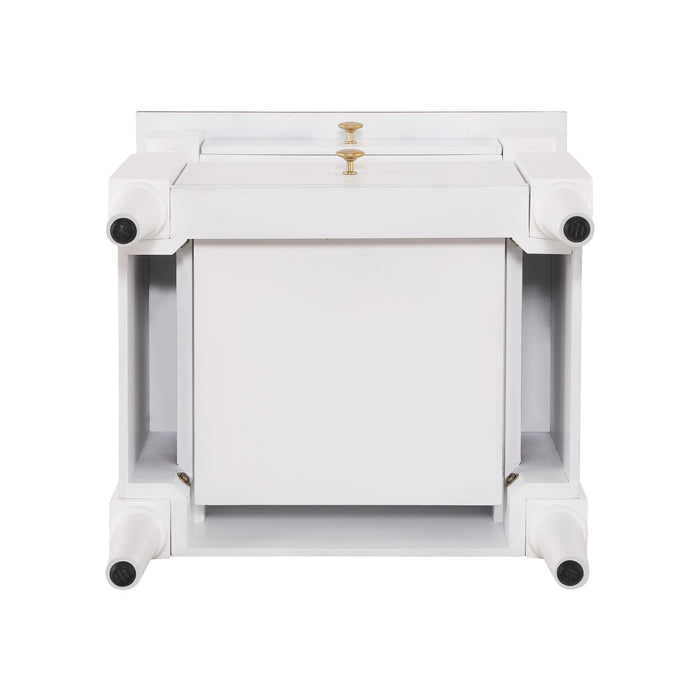 Emma Table de Nuit en Bois a 2 Tiroirs pour Chambre a Coucher avec Pieds Antiderapants, Blanc Lait