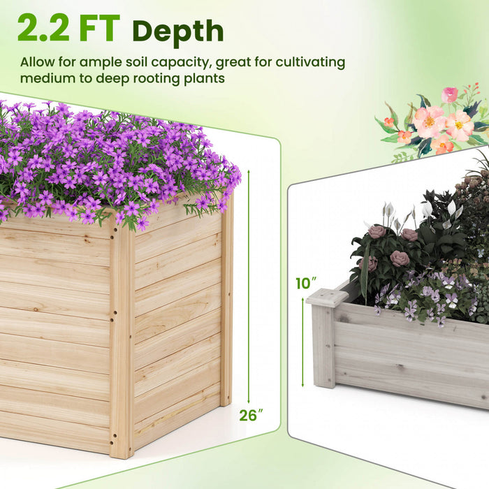 Costway 1 Pcs Boite De Planteur Elevee Avec Base Ouverte Pour Legumes Profondement Enracines