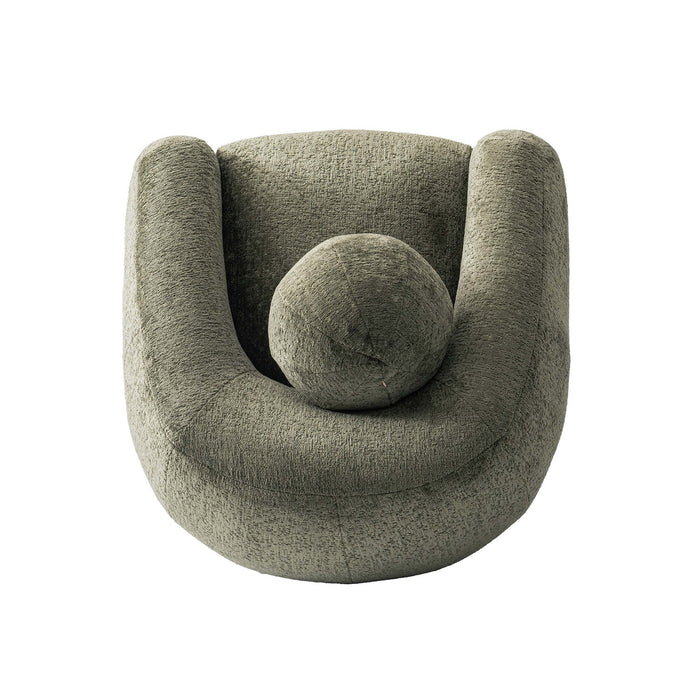 Fauteuil lounge Tribeca style mid-century en chenille vert olive - Lot de 2