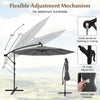 Costway 10 Ft Patio Solar LED 40 Lights Offset Umbrella Crank Cross Base Gray