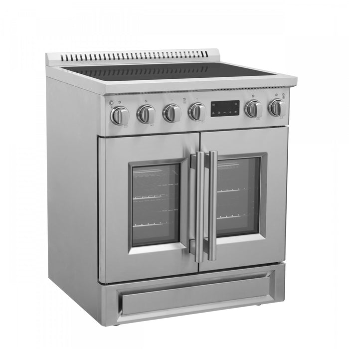Cuisiniere a induction Torino de 30 po avec portes francaises, acier inoxydable – FFSIN0950-30