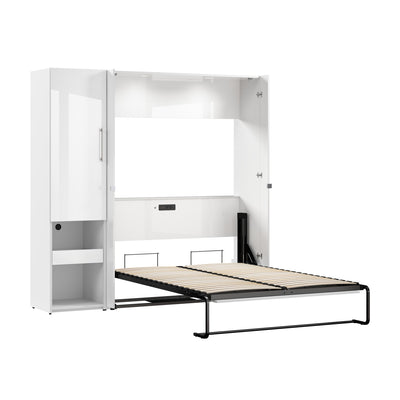 Bestar Avalon Full Murphy Bed & Storage Cabinet with Pull-Out Shelf (81 W)|Lit double escamotable Avalon de Bestar de 81 po (L) avec armoire de rangement et tablette coulissante