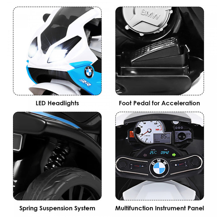 Costway Kids Ride On Motorcycle Bmw Autorise 6v Electrique 3 Roues Velo W / Musique Et Lumiere