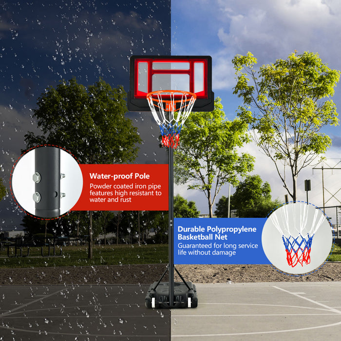 Panier De Basket Pour Enfants, Jouet De But De Basket Resistant Aux Intemperies Avec Hauteur Reglable De 132 A 250 Cm, Mini Panier De Basket Interieur Et Exterieur Pour Ecole, Gymnase, Allee