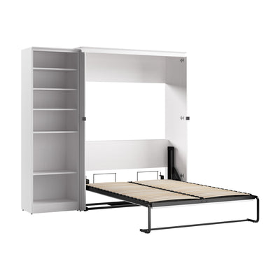 Bestar Key West Full Murphy Bed with Closet Organizer (88 W) - Pure White Oak|Lit double escamotable Key West de Bestar de 88 po (L) avec organisateur de garde-robe - blanc chêne solide