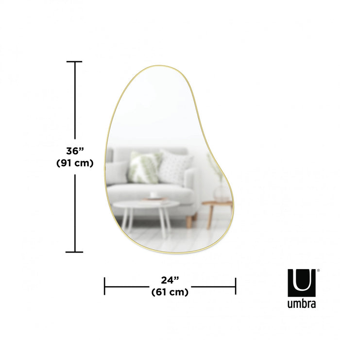 Miroir Hubba Pebble de Umbra de 24 po x 36 po - laiton