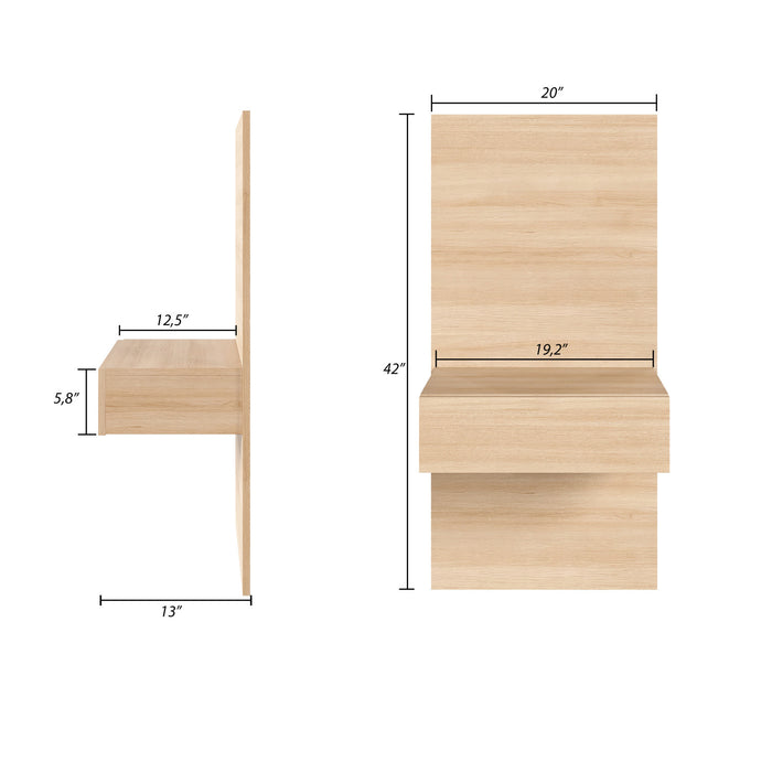 Ensemble 2 panneaux d’extension pour table de nuit flottante Milano Nordika - chêne blond naturel