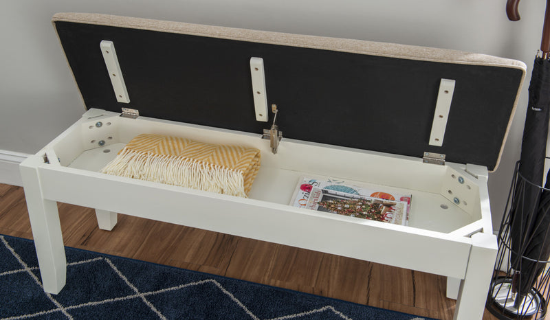 Banc de salle à manger Jane en tissu avec rangement - brun