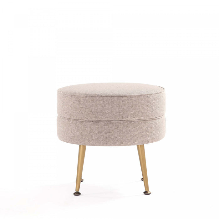 Bailey Pouf d’Appoint Rembourre Style Mid-Century Moderne en Ble