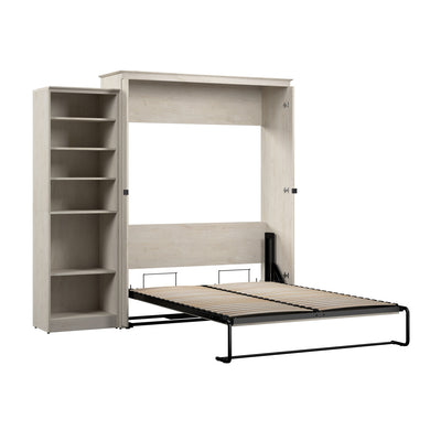 Bestar Key West Queen Murphy Bed with Closet Organizer (94 W) - Linen White Oak|Grand lit escamotable Key West de Bestar de 94 po (L) avec organisateur de garde-robe - blanc chêne lin