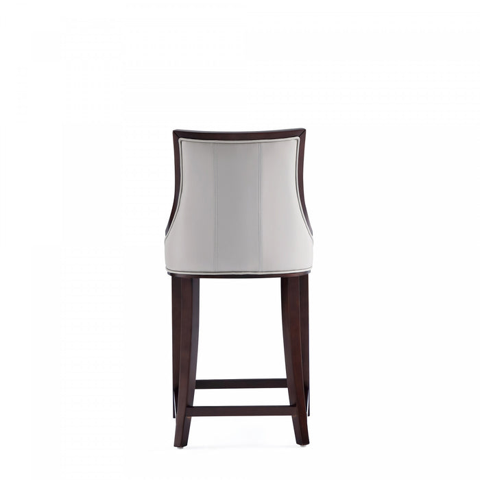 Tabouret de comptoir traditionnel en bois Fifth Avenue avec assise rembourree, gris clair - Lot de 2
