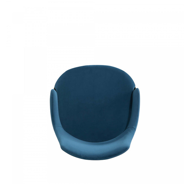 Chaise de salle a manger moderne en bois Kara avec revetement bleu