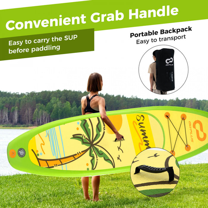 Grand Tableau Gonflable De Sup Goplus, Tableau De Pagaie Portable Avec Des Anneaux 5d