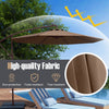 Costway Patio 10FT Hanging Offset Umbrella 32 LED Lights Sand Bag Outdoor Cross Base