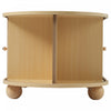 Ethan Oval Coffee Table with Sliding Doors and Hidden Storage,Natural Wood | Ethan table basse ovale – table basse avec portes coulissantes et rangement cache, bois naturel