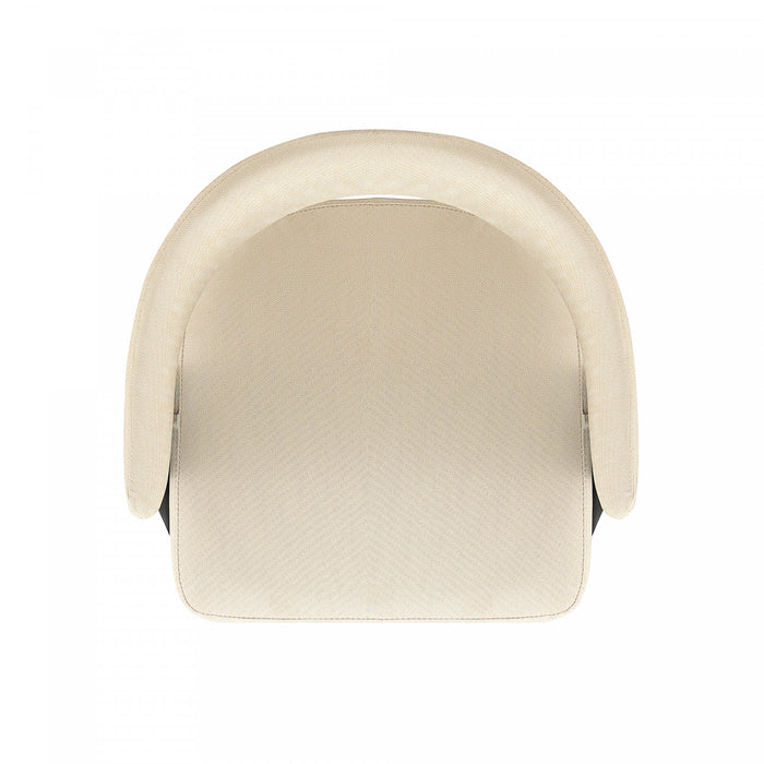 Chaise de salle a manger moderne Luce en metal texture et cuir vegetalien, coloris sable