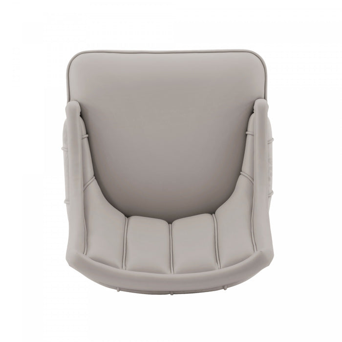 Chaise de salle a manger moderne en bois Eda avec revetement en tissu gris clair - Lot de 2